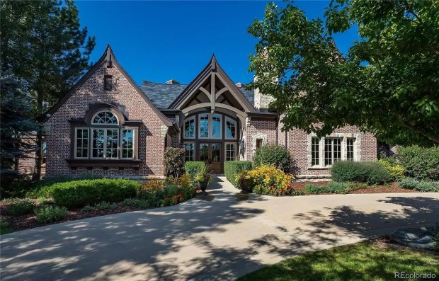 The 13,000-square-foot Tudor on the 5700 block of S. Maple Court in Greenwood Village includes six bedrooms and nine baths. (Courtesy ReColorado)